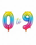 Helium Big Number Balloon in Rainbow 0-9