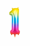 Helium Big Number Balloon in Rainbow 0-9