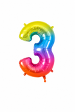 Helium Big Number Balloon in Rainbow 0-9