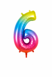 Helium Big Number Balloon in Rainbow 0-9