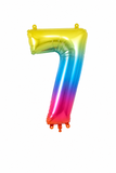 Helium Big Number Balloon in Rainbow 0-9
