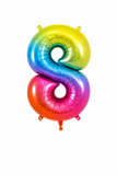 Helium Big Number Balloon in Rainbow 0-9
