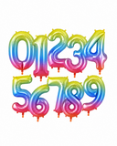 Helium Big Number Balloon in Rainbow 0-9