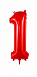 Helium Big Number Balloons in Red 0-9
