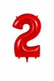 Helium Big Number Balloons in Red 0-9