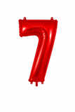 Helium Big Number Balloons in Red 0-9