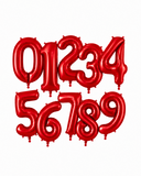 Helium Big Number Balloons in Red 0-9