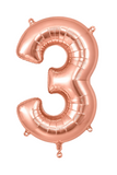 Helium Big Number Balloon in Rose Gold 0-9