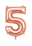 Helium Big Number Balloon in Rose Gold 0-9