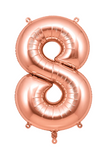 Helium Big Number Balloon in Rose Gold 0-9