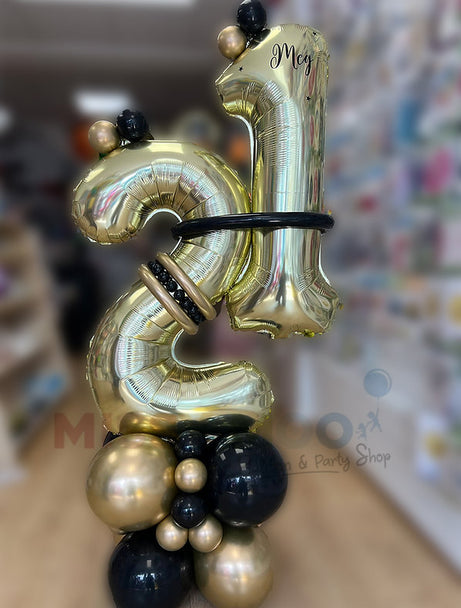 Gold, Black Luxury Big Number Display (All Ages)