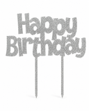 'Happy Birthday' Cake Topper (Gold/Silver)