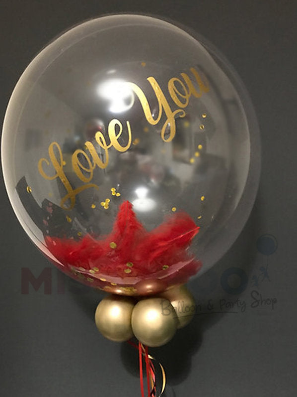 Personalised Feather Bubble Balloon