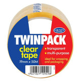 Twin Pack Clear Tape 19mm x 50m