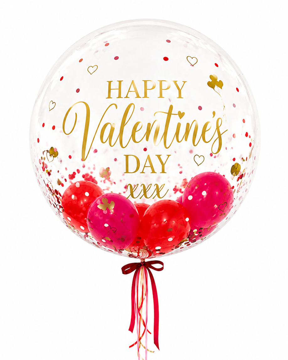 Valentines Confetti Bubble Balloon