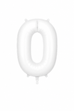 Helium Big Number Balloons in White 0-9