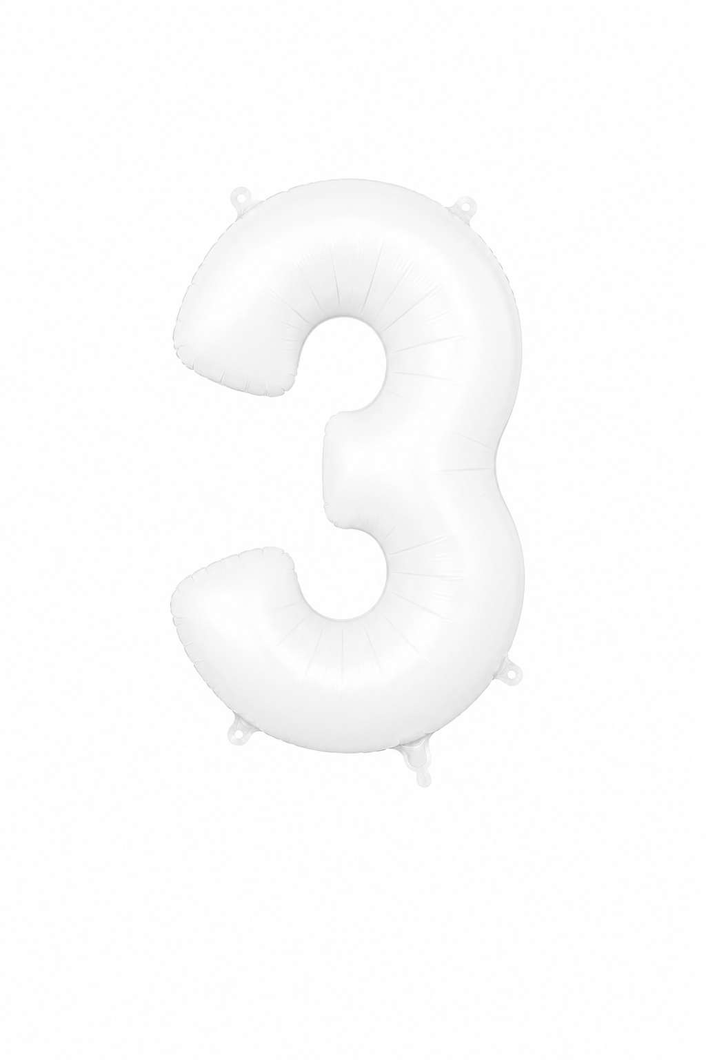 Helium Big Number Balloons in White 0-9