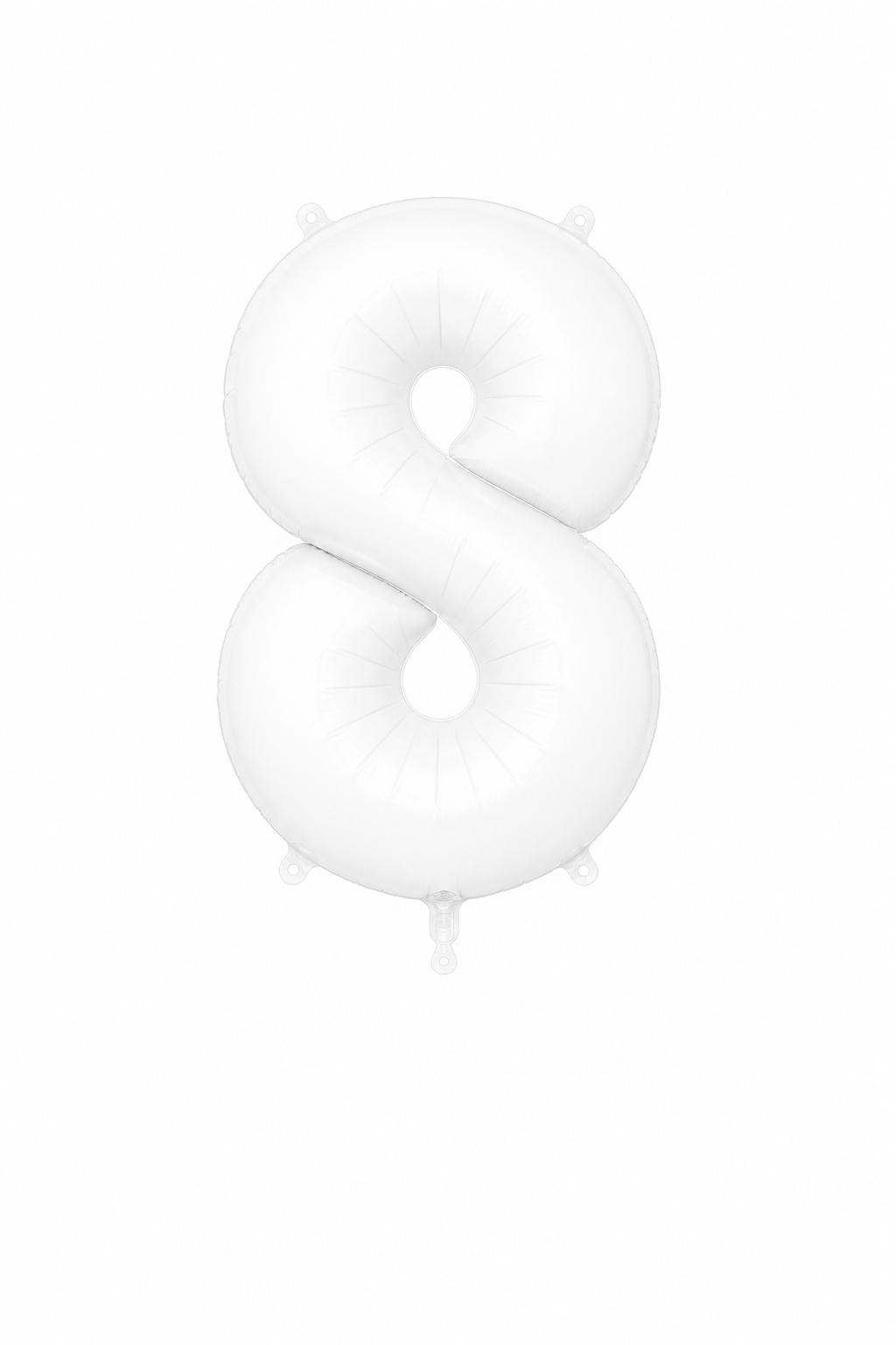 Helium Big Number Balloons in White 0-9
