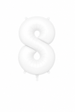 Helium Big Number Balloons in White 0-9