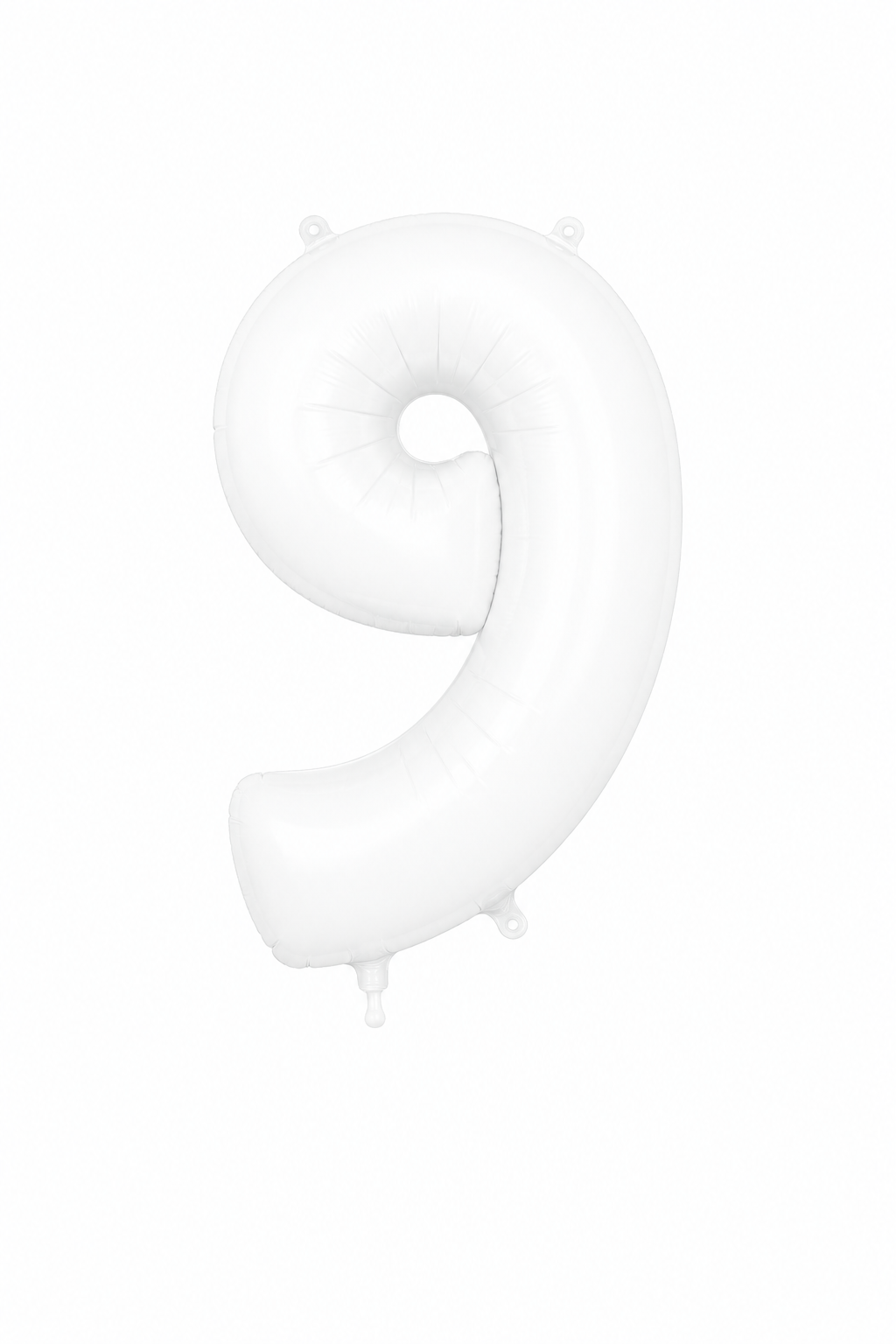 Helium Big Number Balloons in White 0-9