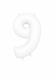 Helium Big Number Balloons in White 0-9