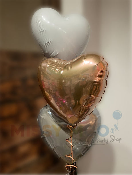 3 Chrome Heart Balloon Display