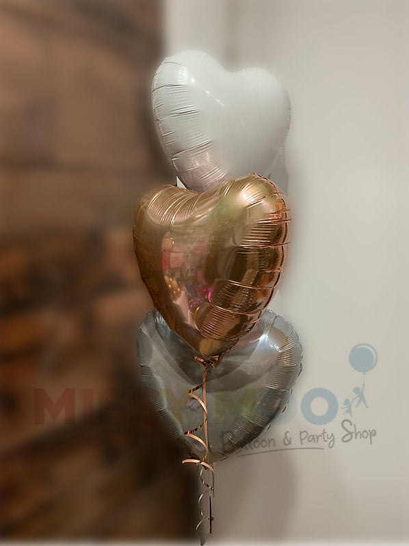 3 Chrome Heart Balloon Display
