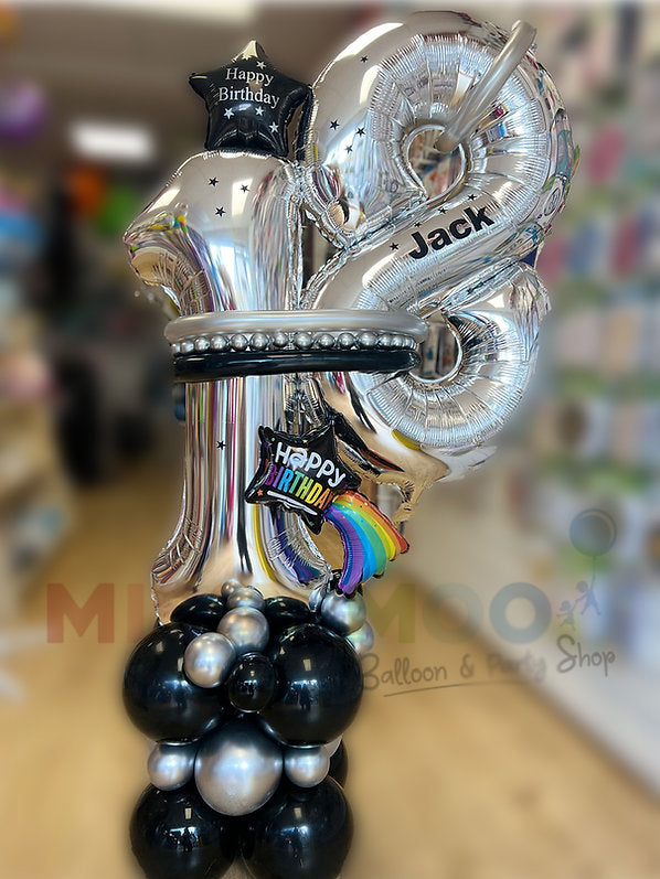 Double Number Silver&Black Stand Up Display