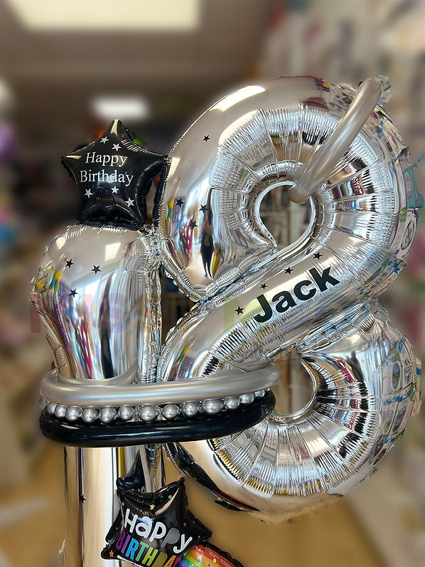 Double Number Silver&Black Stand Up Display