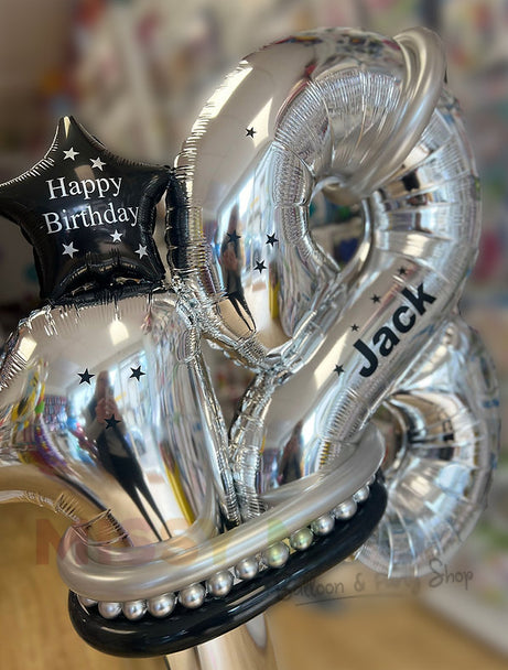 Double Number Silver&Black Stand Up Display