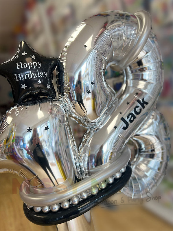 Double Number Silver&Black Stand Up Display