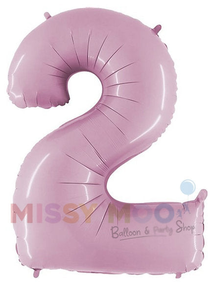 Helium Big Number Balloons in Helium Pink 0-9