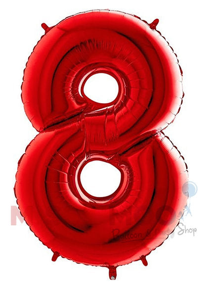 Helium Big Number Balloons in Red 0-9