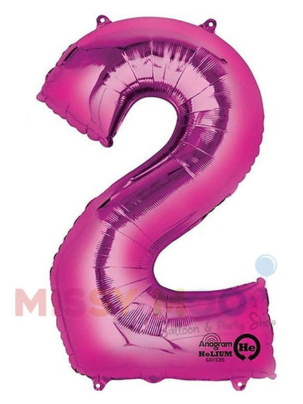 Helium Big Number Balloons in Magenta 0-9 Personalised