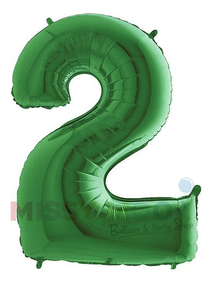 Helium Big Number Balloons in Green 0-9