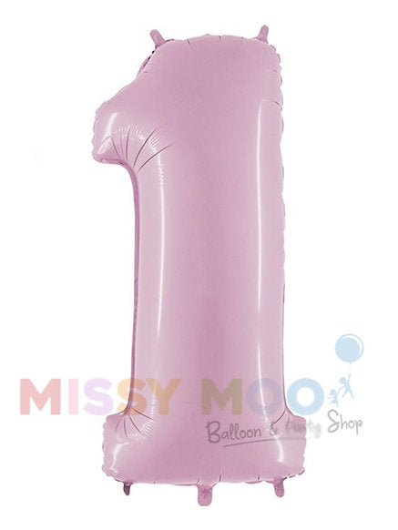 Helium Big Number Balloons in Helium Pink 0-9