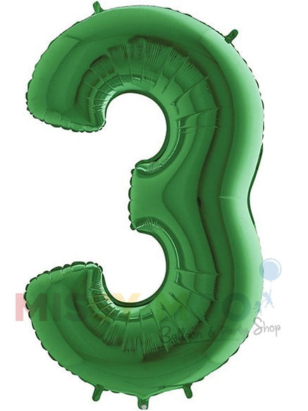 Helium Big Number Balloons in Green 0-9