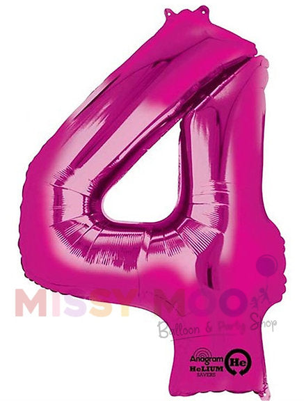 Helium Big Number Balloons in Magenta 0-9 Personalised