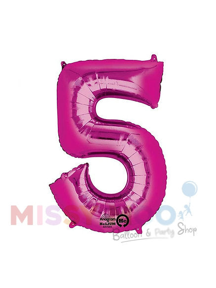 Helium Big Number Balloons in Magenta 0-9 Personalised