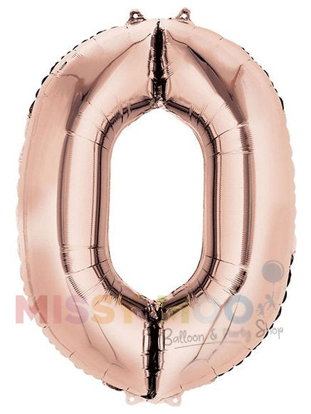 Helium Big Number Balloon in Rose Gold 0-9