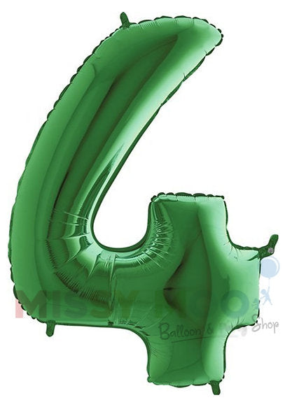 Helium Big Number Balloons in Green 0-9