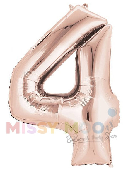 Helium Big Number Balloon in Rose Gold 0-9