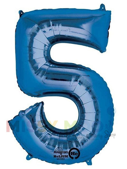 Helium Big Number Balloons in Blue 0-9