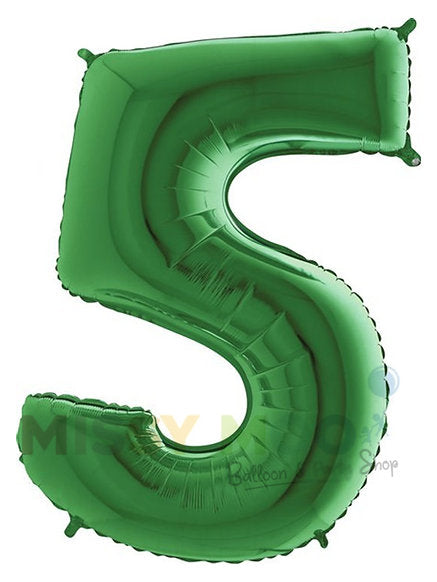 Helium Big Number Balloons in Green 0-9