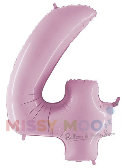 Helium Big Number Balloons in Helium Pink 0-9