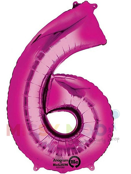 Helium Big Number Balloons in Magenta 0-9 Personalised