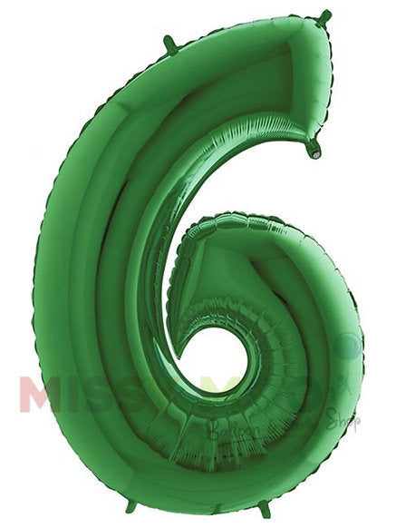 Helium Big Number Balloons in Green 0-9