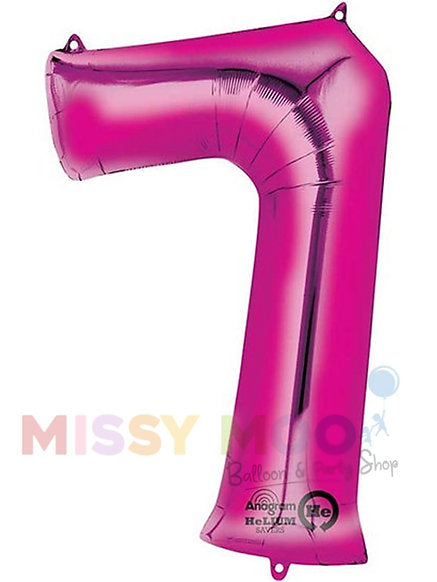 Helium Big Number Balloons in Magenta 0-9 Personalised