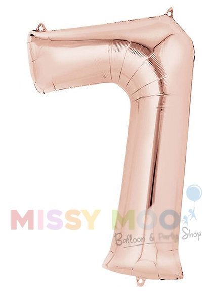 Helium Big Number Balloon in Rose Gold 0-9