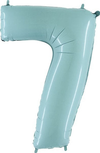 Helium Big Number Balloons in Pastel Blue 0-9